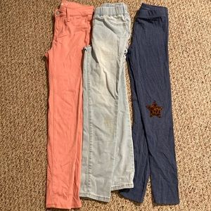 Three pairs of girls pants size 10/12 or 12
